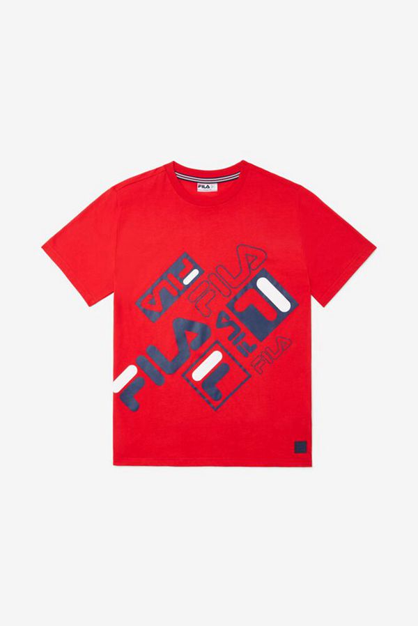 Fila Tričká Detske Červené - Patterned Red Vypredaj - Slovakia 92731-VSRQ